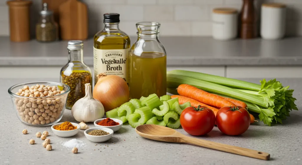 chickpeas spices vegetables