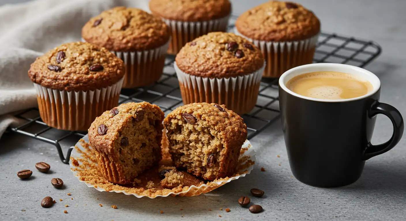 Raisin muffins served with tea, a comforting and healthy treat