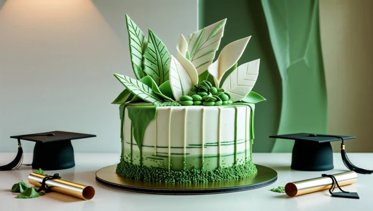 matcha graduation cake