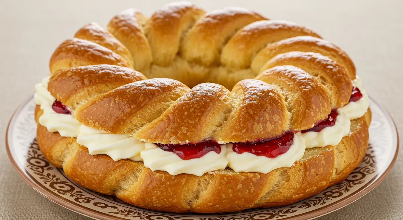 pastry ring with jelly and frosting
