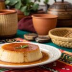 A creamy dessert on a decorative table