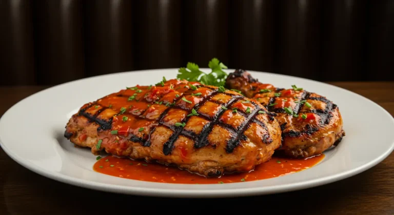 Grilled chicken breast with marinade