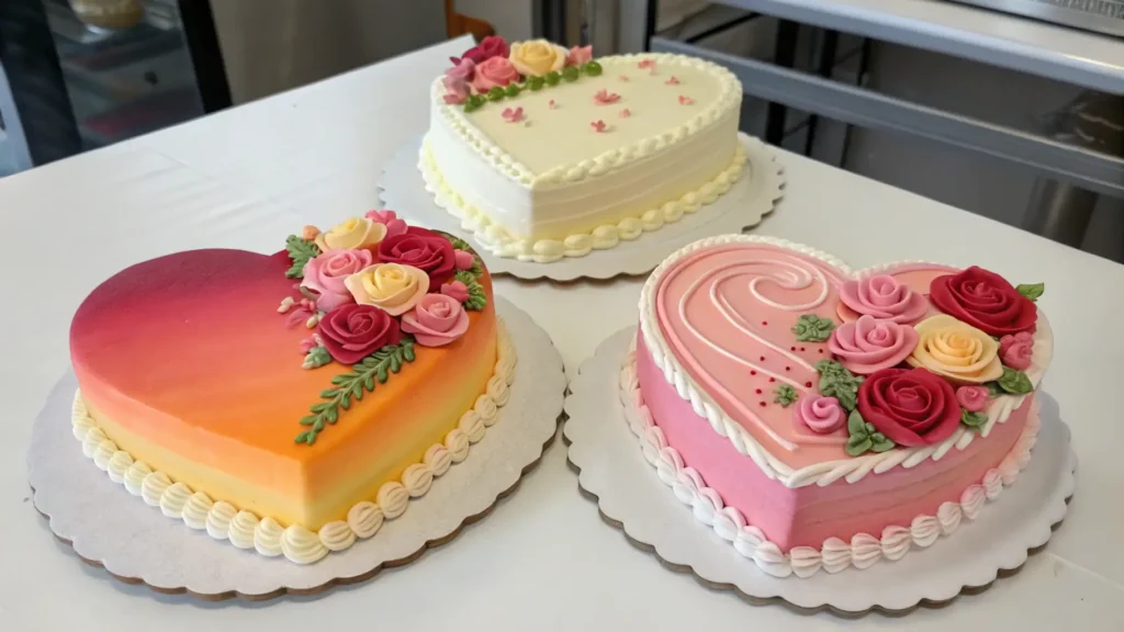 Three unique cakes with different designs