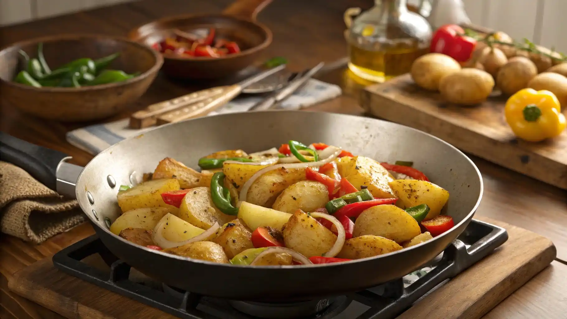 Cooking mexican potatoes