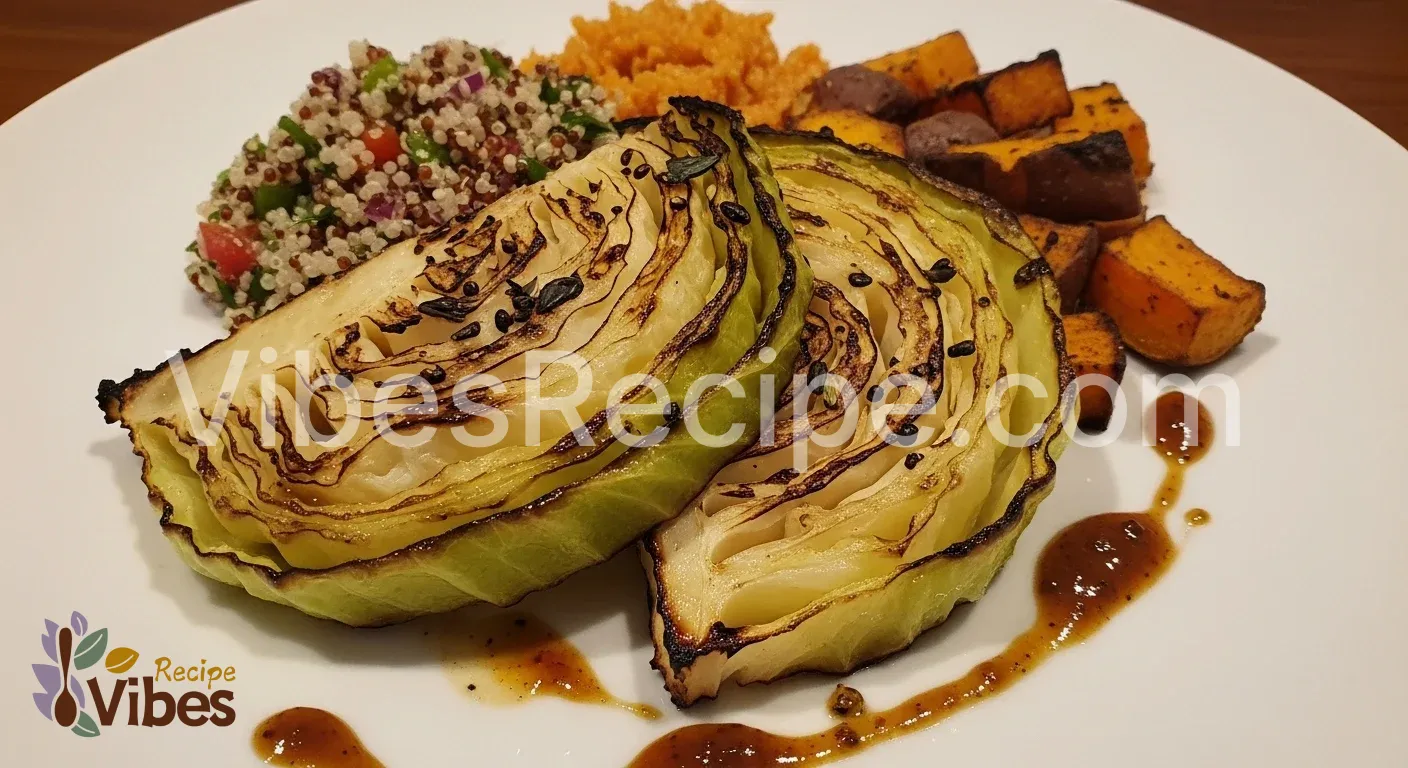 Blistered cabbage steaks