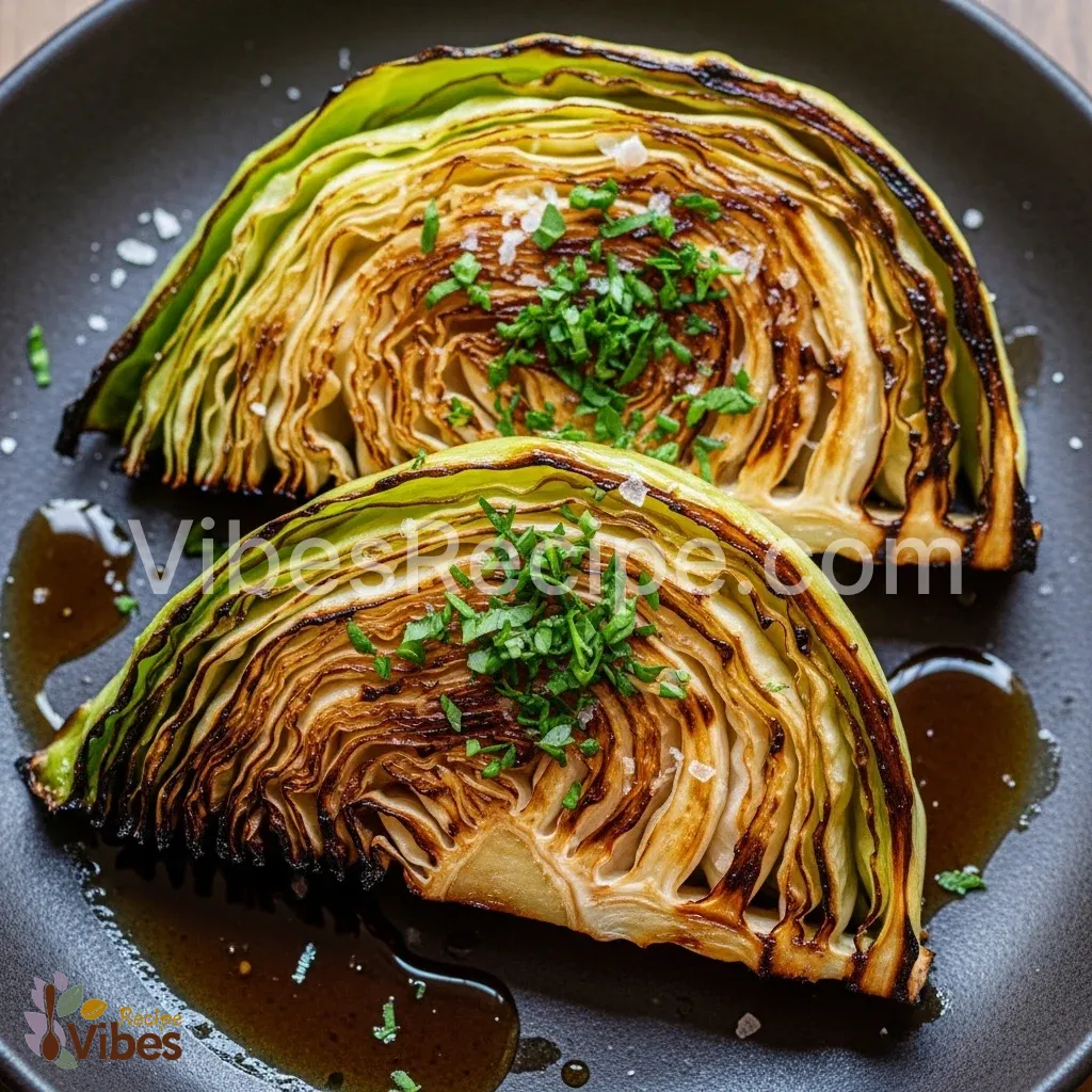 Blistered cabbage steaks