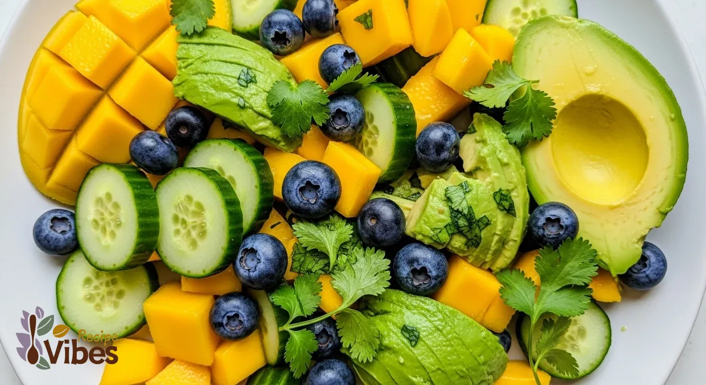 Mango Cucumber Salad with Blueberries and Avocado