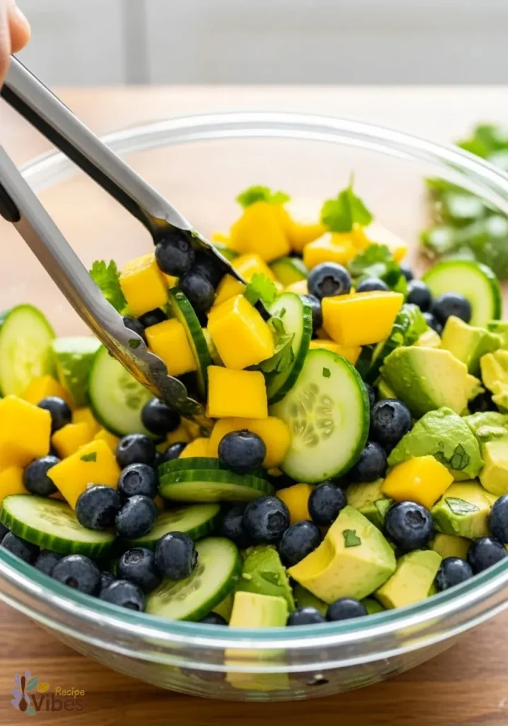 Mango Cucumber Salad with Blueberries and Avocado