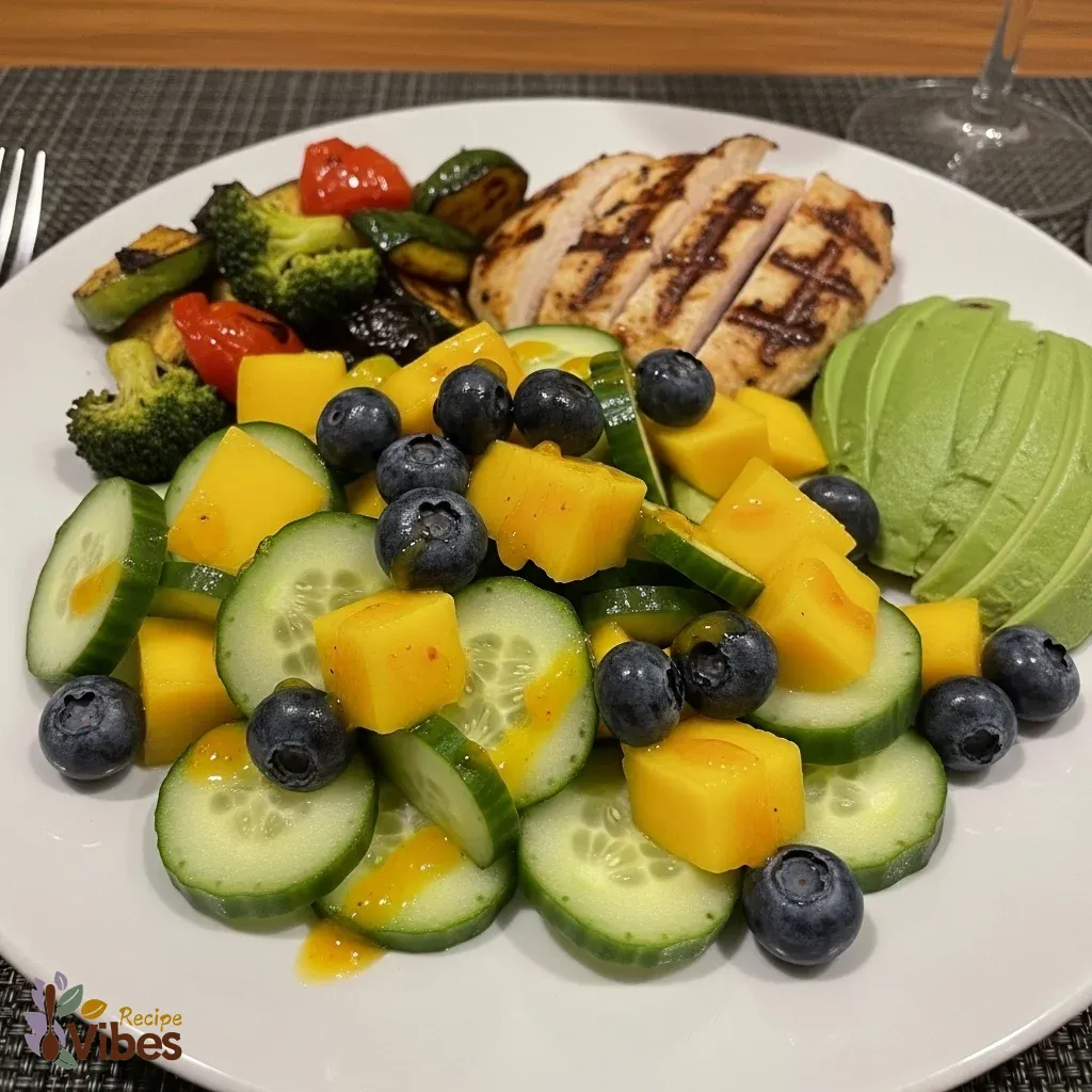 Mango Cucumber Salad with Blueberries and Avocado