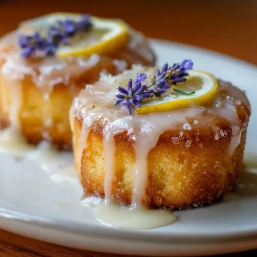Soft & Zesty Mini Lemon Cakes with a Sweet Lavender Infused Glaze