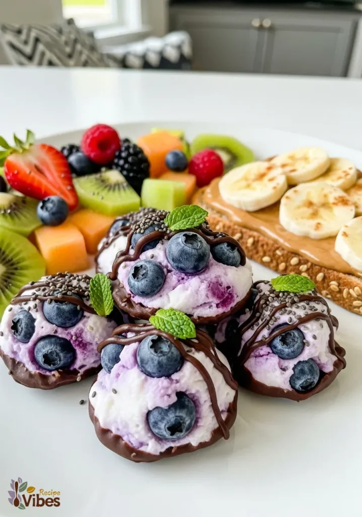 Blueberry Greek Yogurt Bites | Healthy Morning Bites Snack