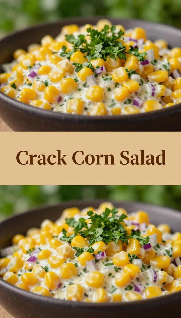 A vibrant bowl of crack corn salad with fresh vegetables and herbs