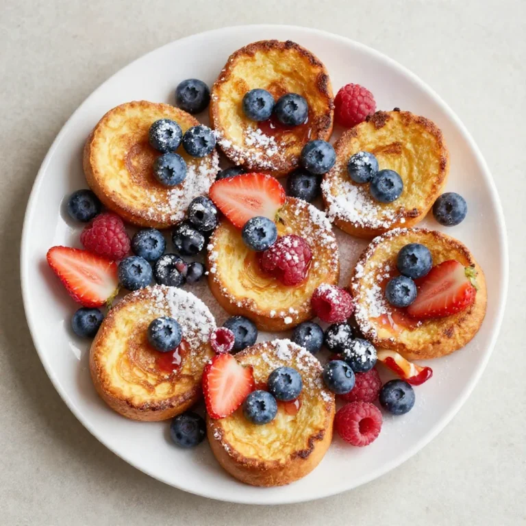 Delicious French toast cups filled with berries and syrup
