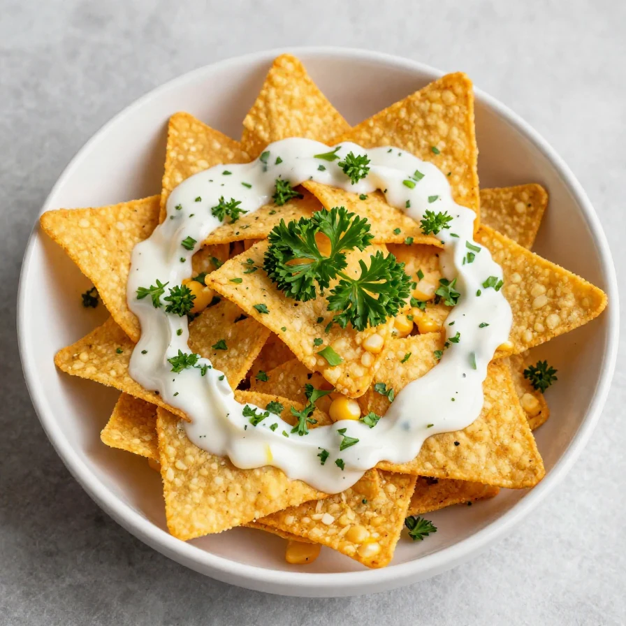 A colorful bowl of Fritos corn salad topped with fresh ingredients