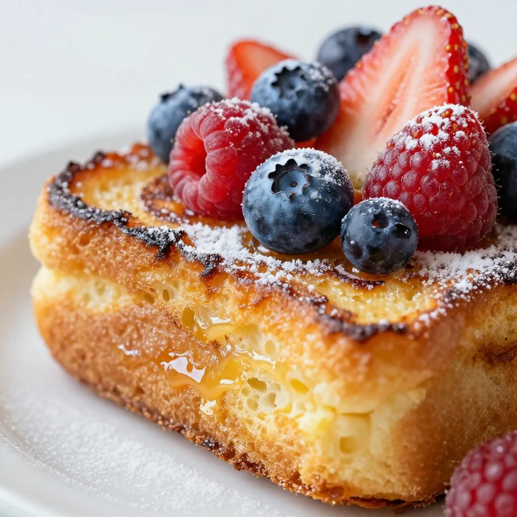 Delicious French toast cups filled with berries and syrup