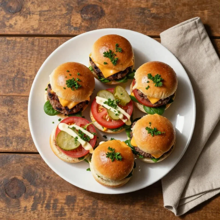 A platter of delicious mini sliders with various toppings for Father's Day brunch