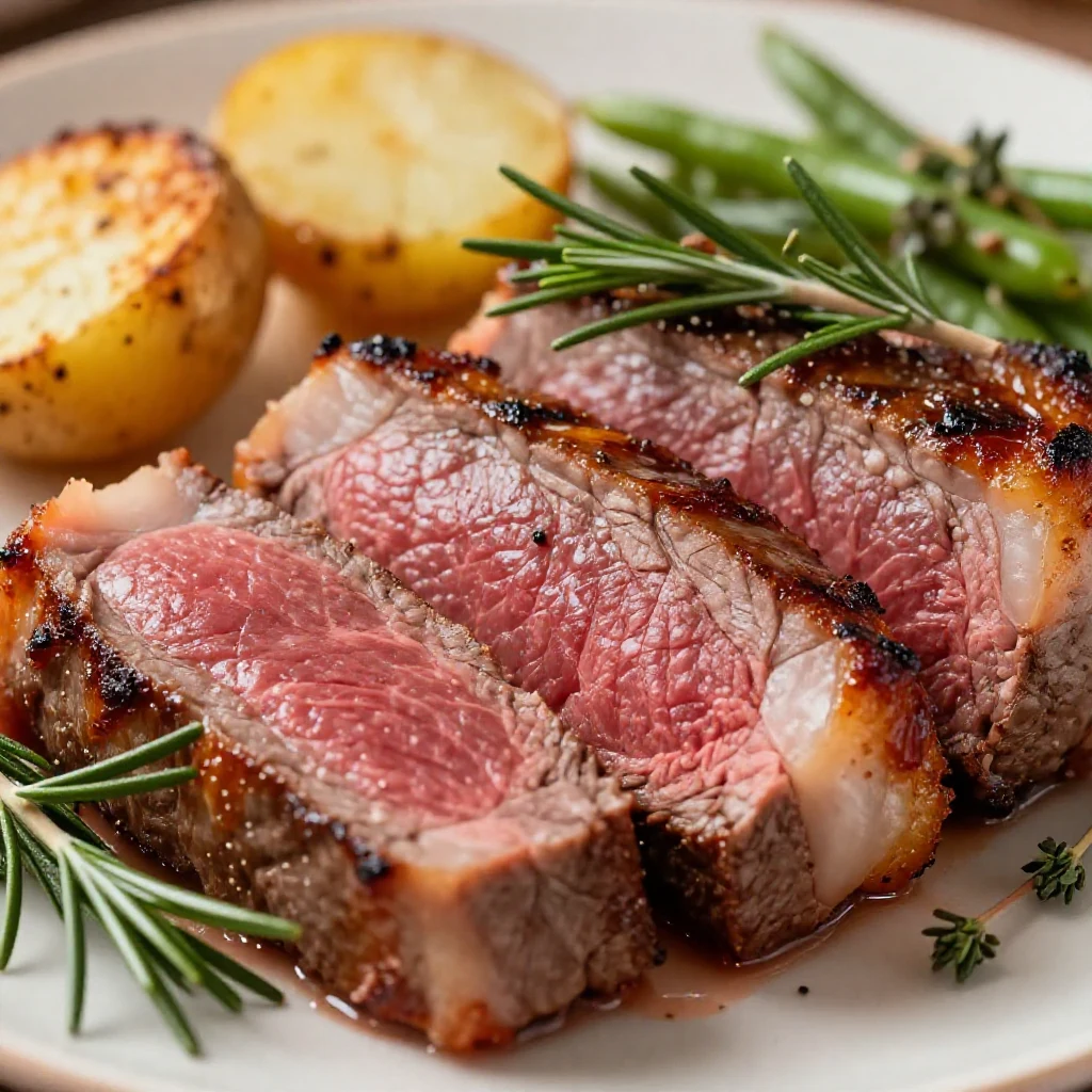 A beautifully set dinner table for Father's Day featuring grilled steak and fresh vegetables