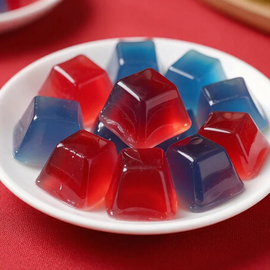 Colorful 4th of July Jello dessert layered in red, white, and blue