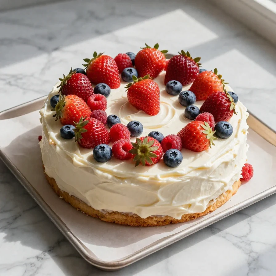 A beautifully decorated sugar cookie flag cake with red, white, and blue frosting