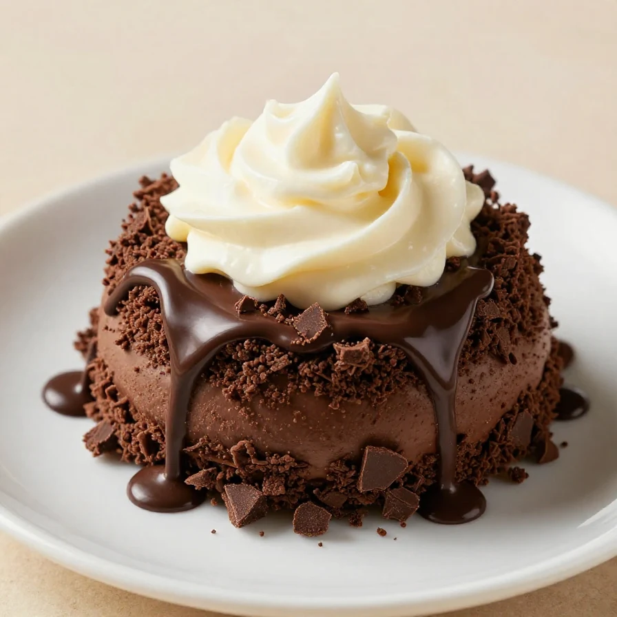 A delicious chocolate lasagna layered with creamy filling and chocolate shavings on top