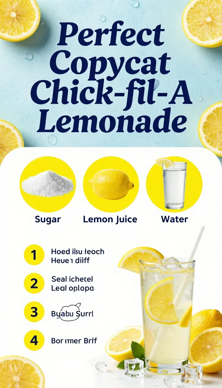 A glass of homemade Chick-fil-A style lemonade with fresh lemon slices and ice cubes on a wooden table.