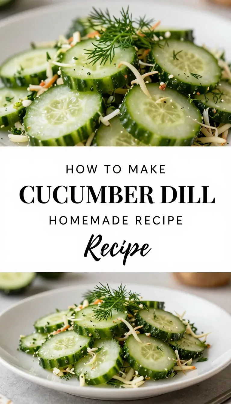 A fresh cucumber dill salad served in a white bowl, garnished with chopped dill and a sprinkle of black pepper.