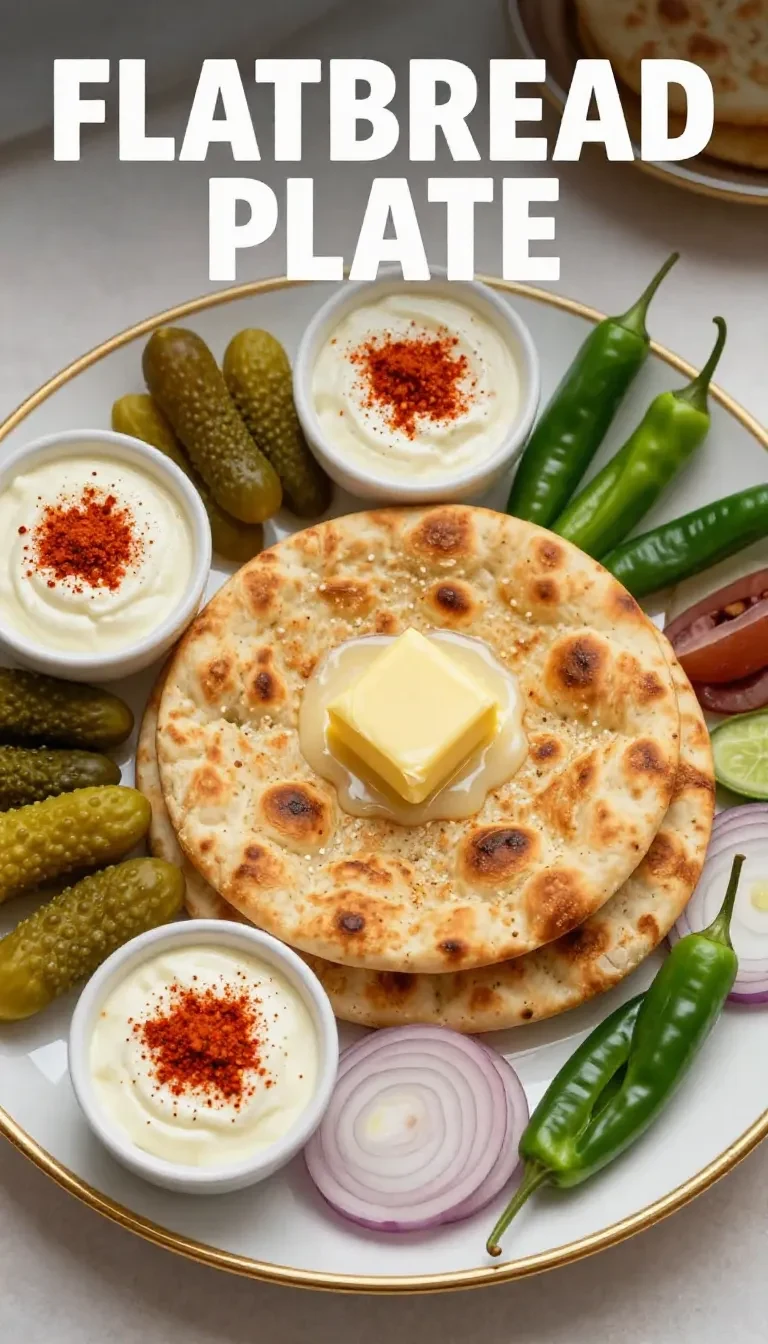 A close-up view of a freshly cooked aloo paratha served on a plate with butter on top.