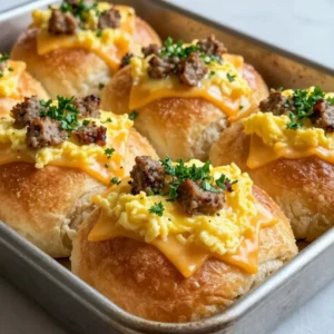 A close-up of freshly baked breakfast rolls on a wooden table.