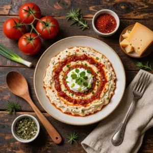 A bowl of creamy Rotel dip served with tortilla chips on a wooden table.