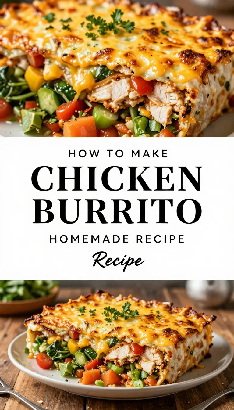 A baked chicken burrito casserole topped with melted cheese and garnished with cilantro in a white baking dish.