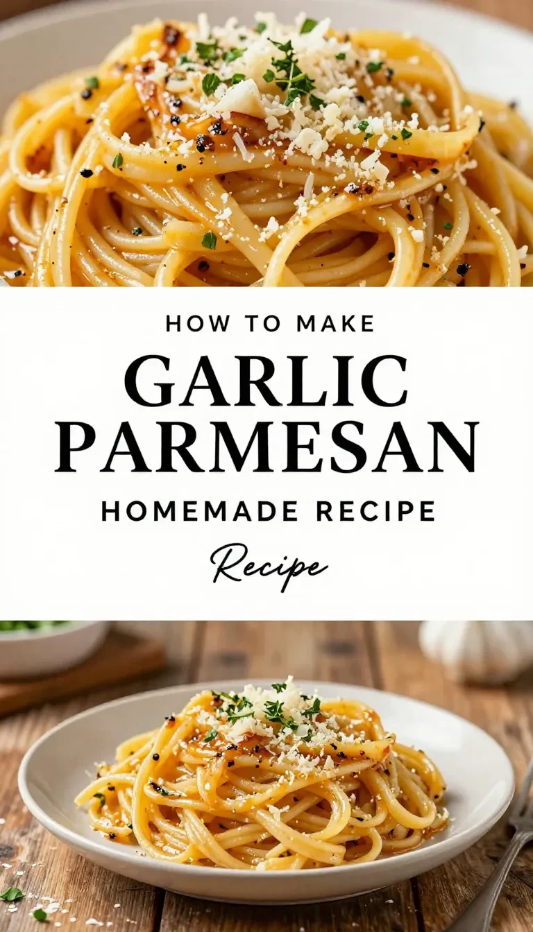 A bowl of creamy garlic Parmesan pasta topped with fresh parsley.