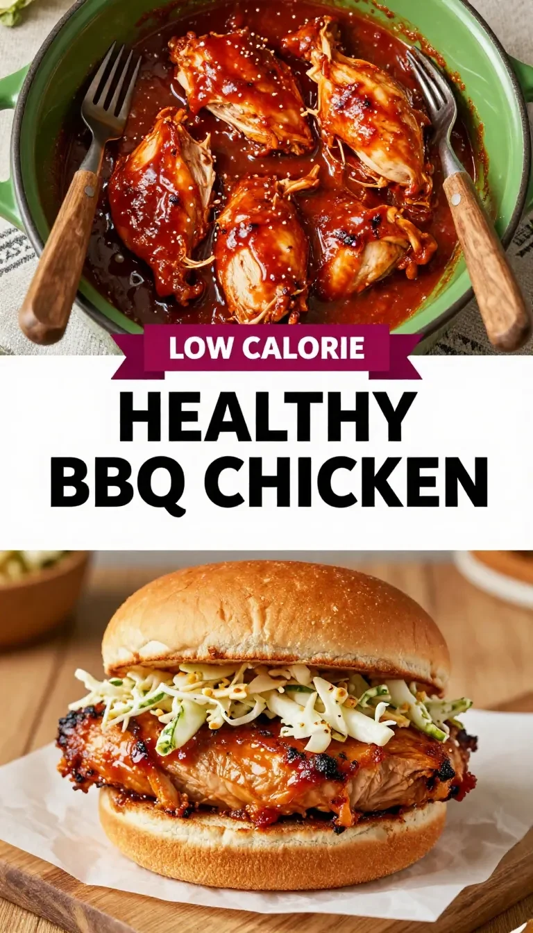 A plate of healthy shredded BBQ chicken garnished with fresh parsley.