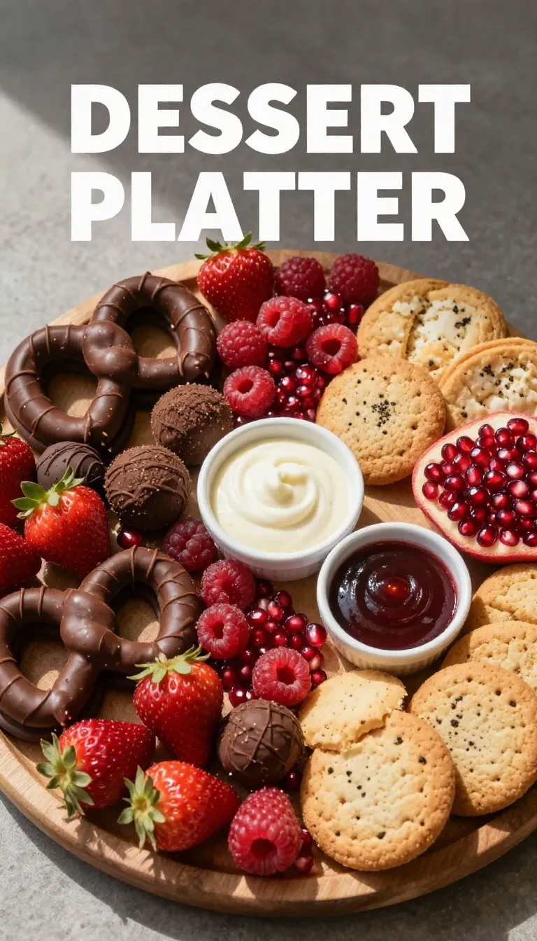 A beautifully arranged chocolate charcuterie board with assorted chocolates, fruits, and nuts.