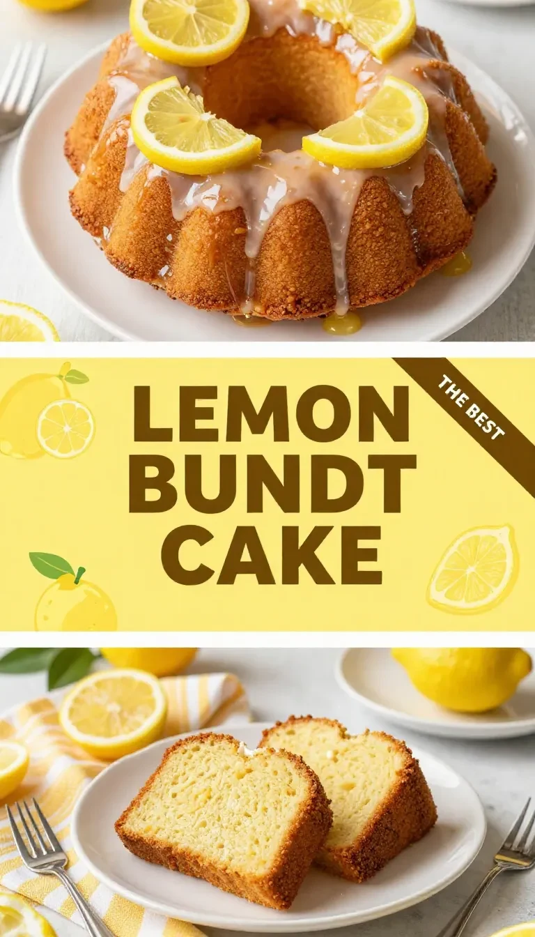 A freshly baked lemon bundt cake topped with cream cheese frosting, displayed on a white plate.