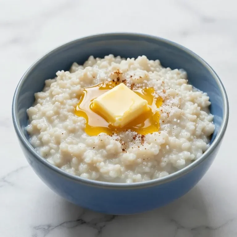 A bowl of traditional Norwegian Rommegrot topped with cinnamon and sugar.