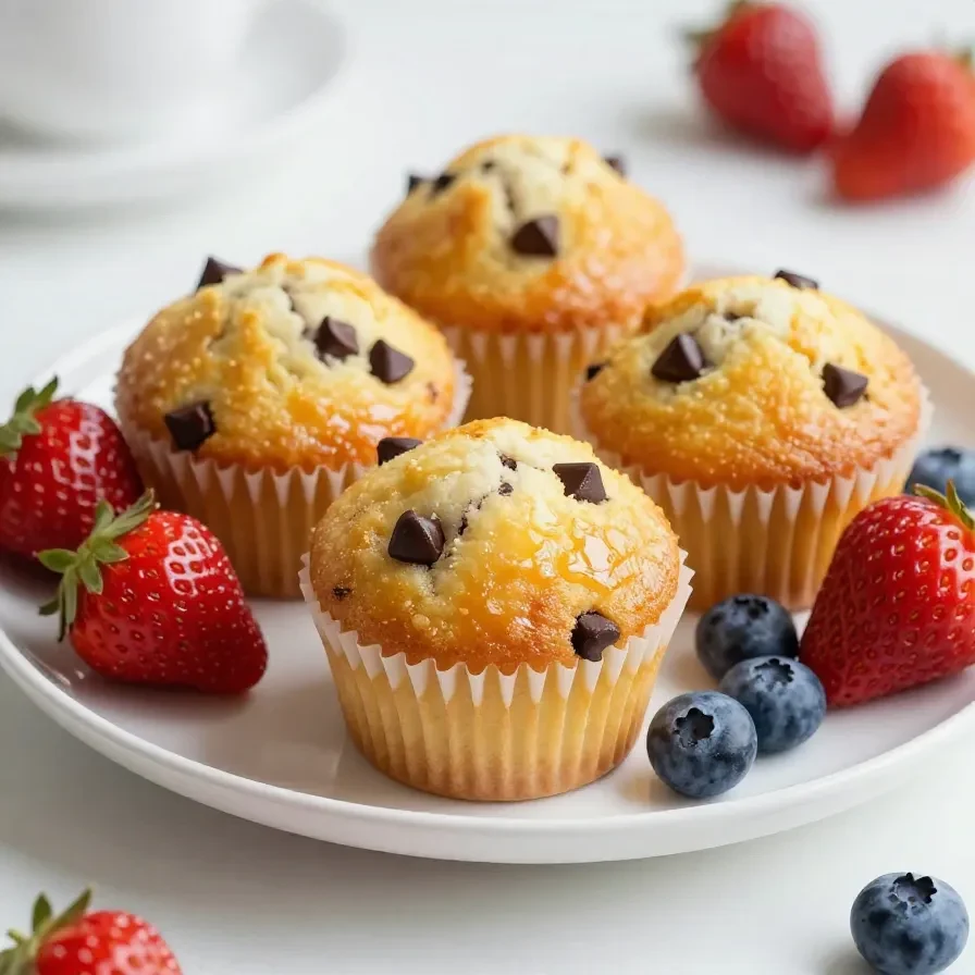A plate of pancake mini muffins with golden-brown tops, arranged neatly on a wooden table.