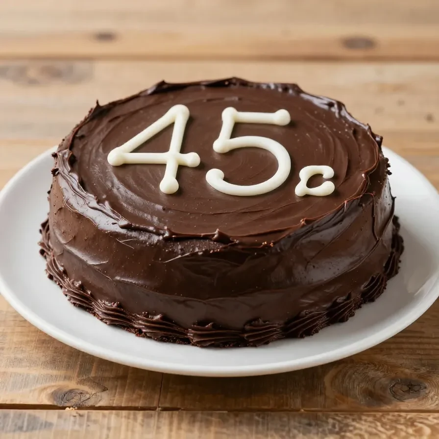 A beautifully decorated Father's Day cake with chocolate frosting and 'Happy Father's Day' written on top.