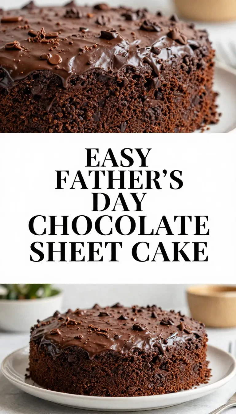 A festive Father's Day sheet cake decorated with frosting and colorful sprinkles.