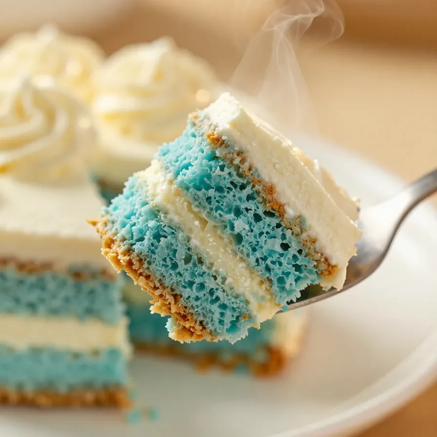 A beautifully decorated blue cake with 'Happy Father's Day' written on top.