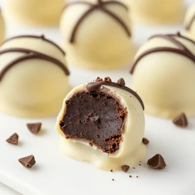Close-up of no bake Oreo truffles arranged on a white plate.